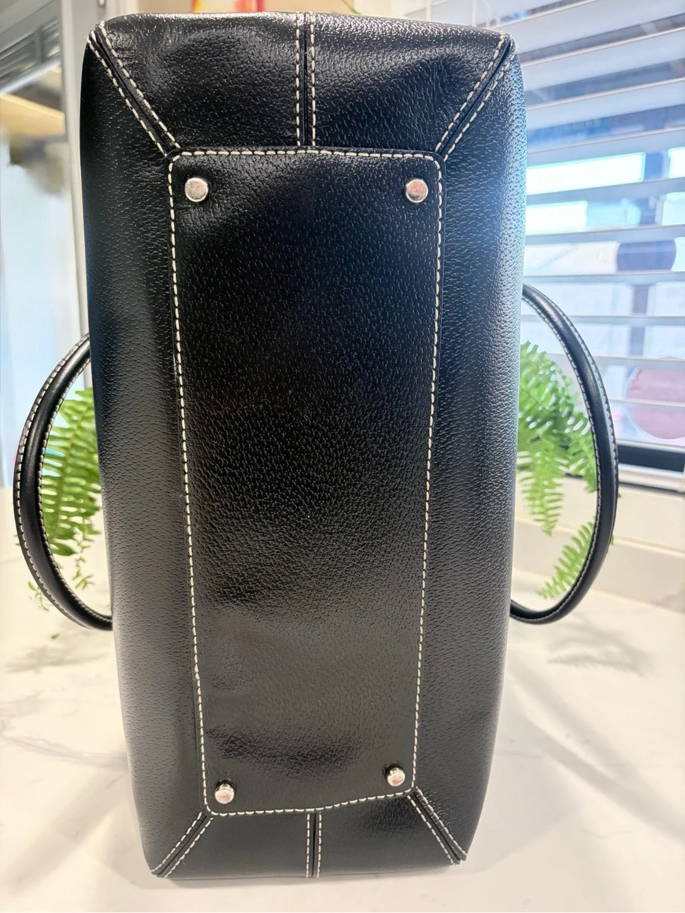 Kate Spade Wellesley Fallon Large Black Leather Tote WKRU1433 Polka Dot